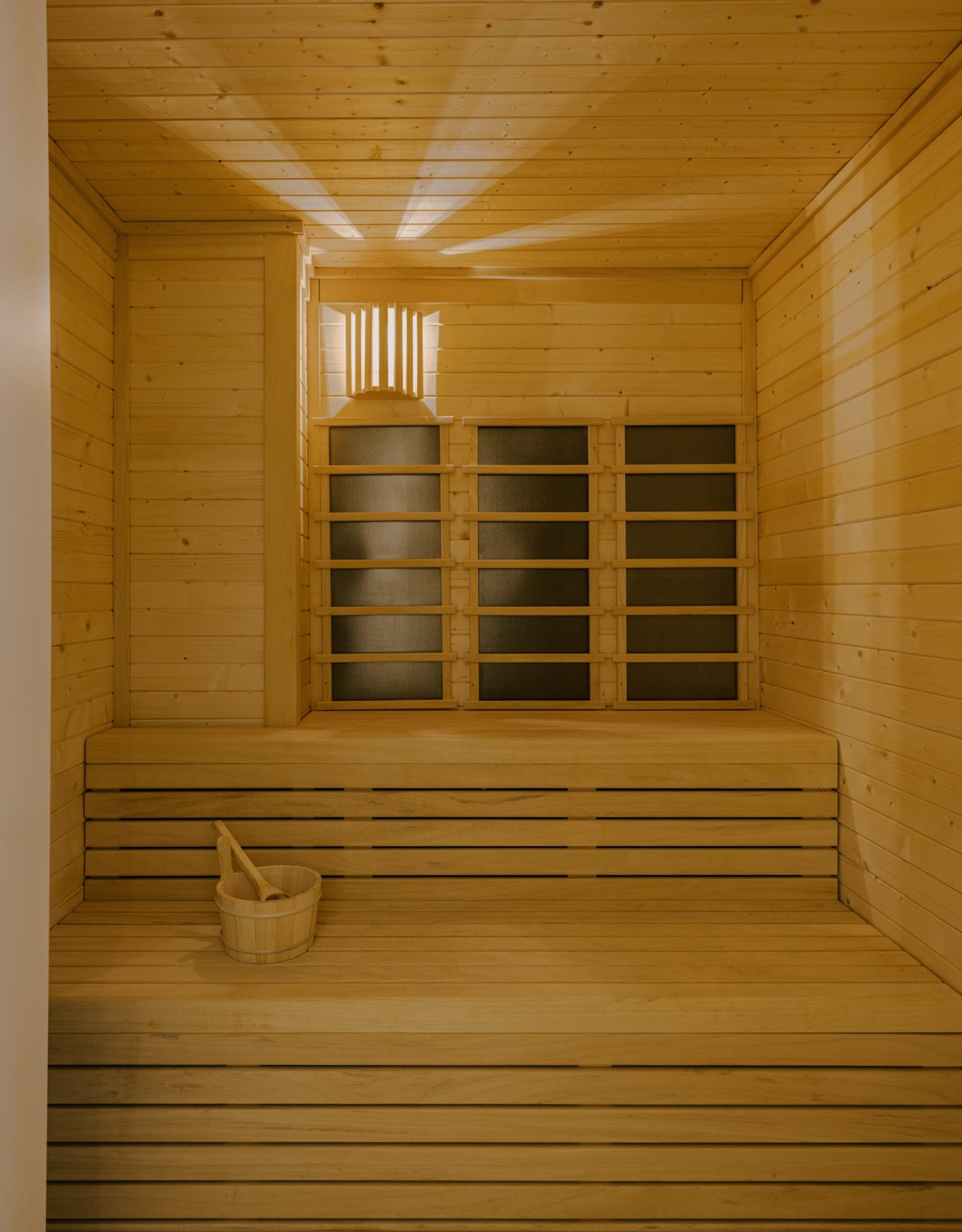 Sauna at Primal Moves Barcelona studio in Poble Nou